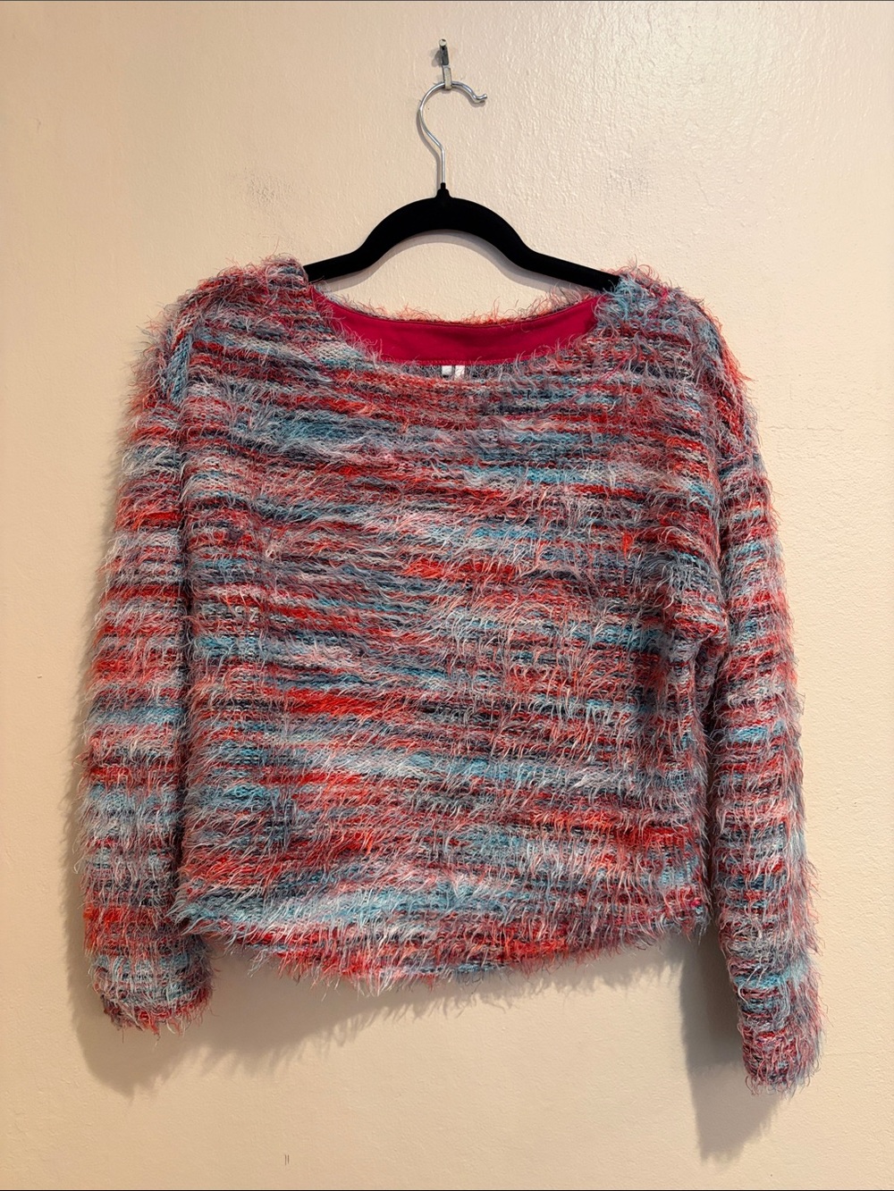 Anthropologie Multicolor Eyelash Scoop Neck Sweater, Soft and Lightweight, Small